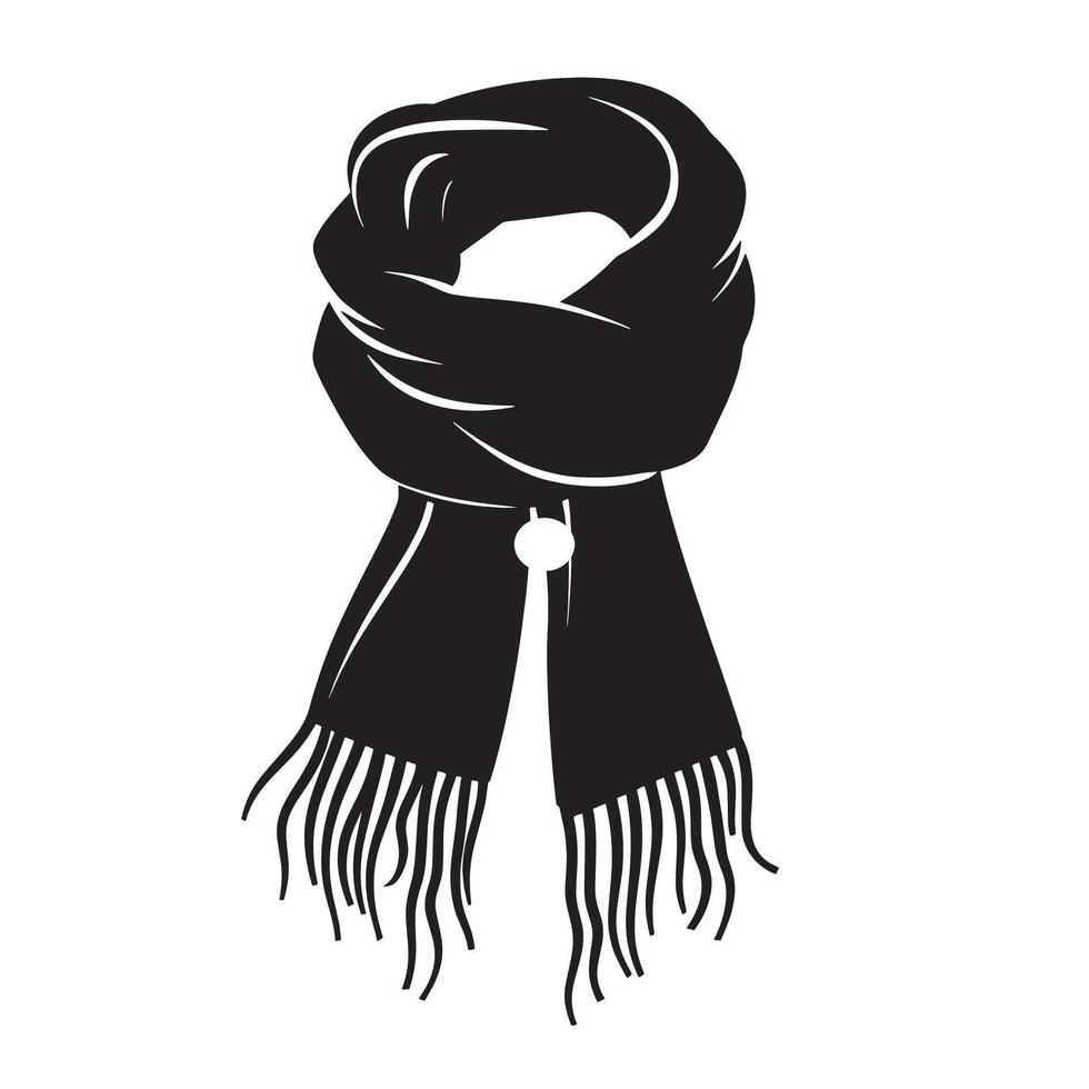 Minimalist black icon of a scarf in format vector