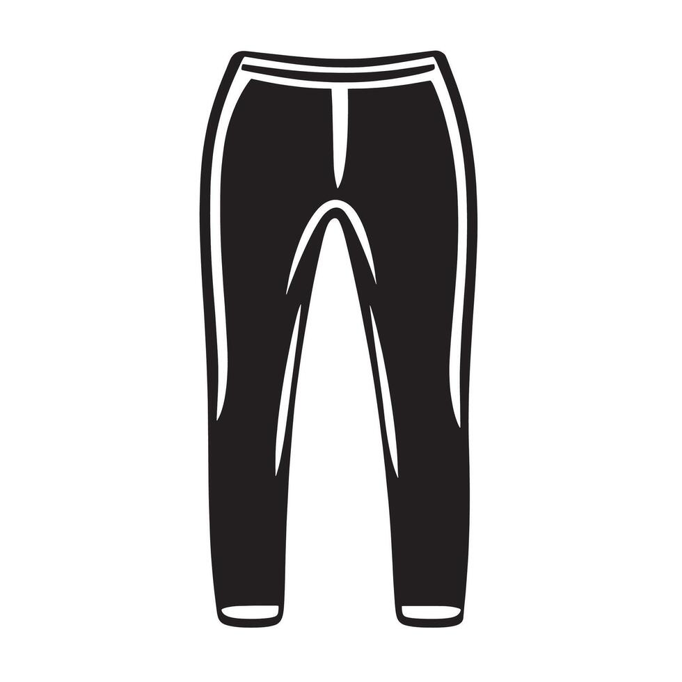 Black illustration of a trousers icon vector