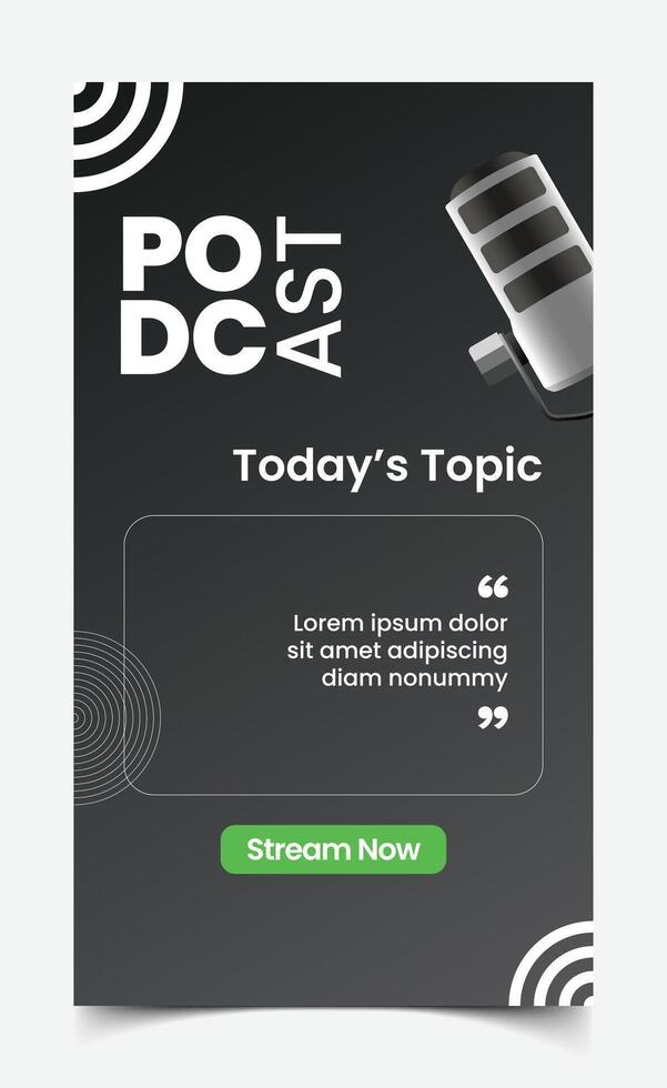 Podcast Social Media Story Template Design vector
