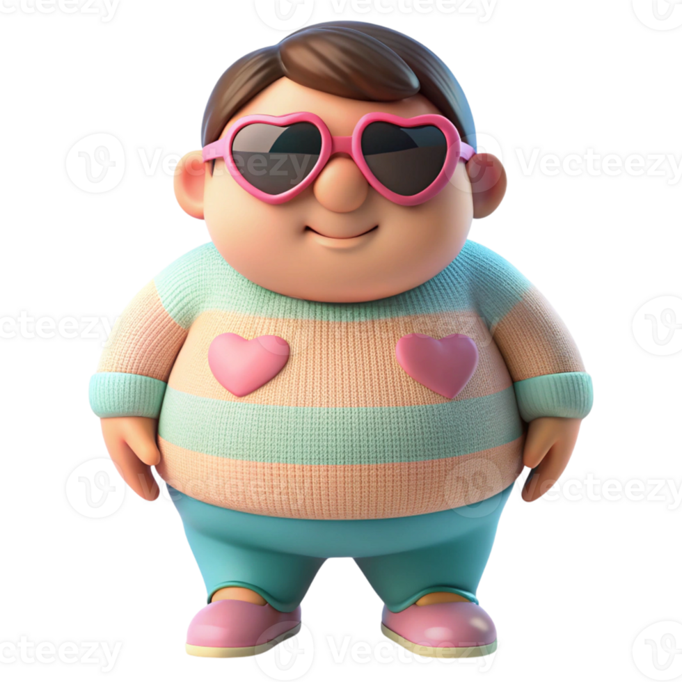 A cartoon character wearing sunglasses and a sweater png