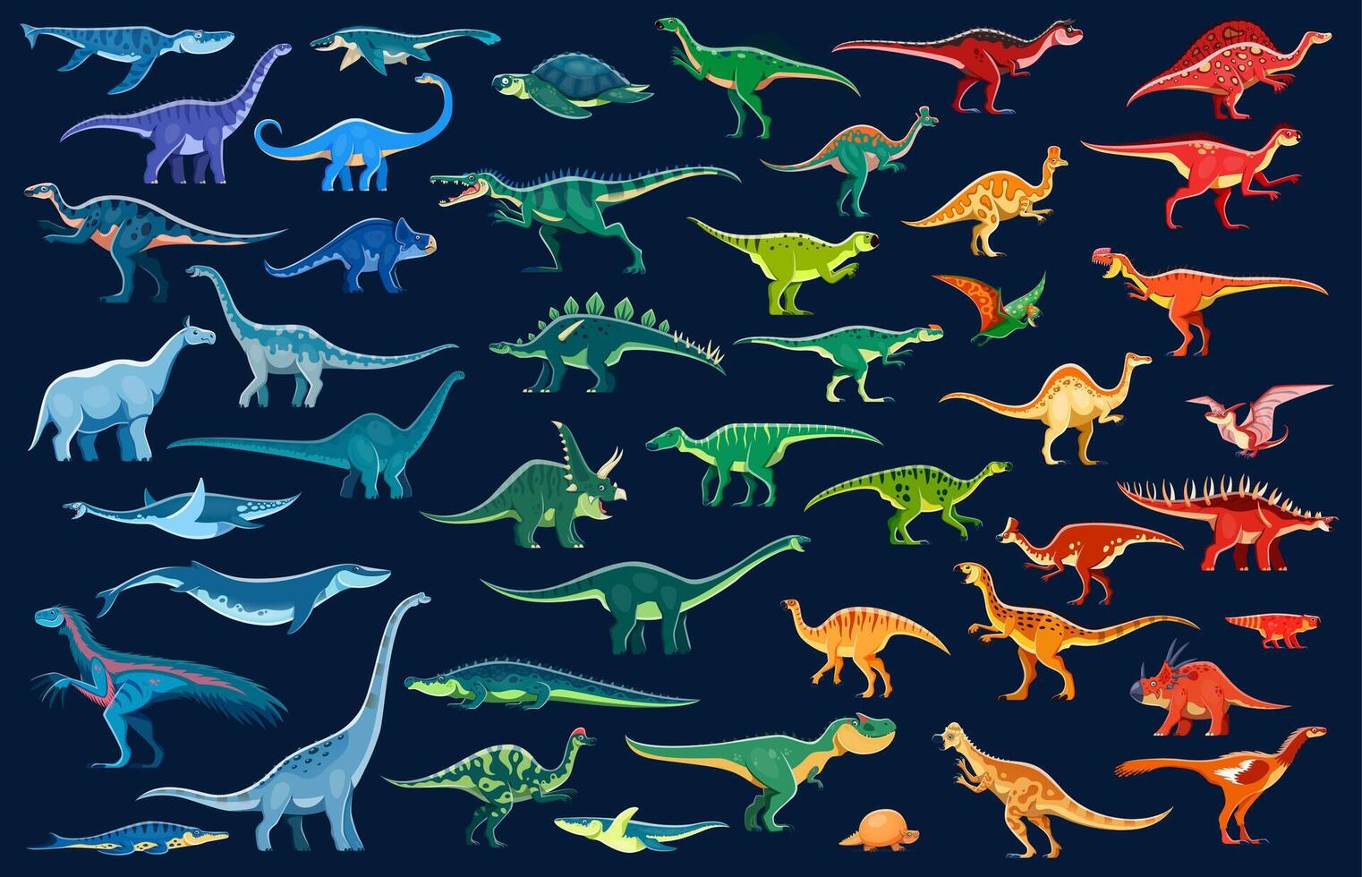 Dinosaur infographics of prehistoric dino reptiles vector
