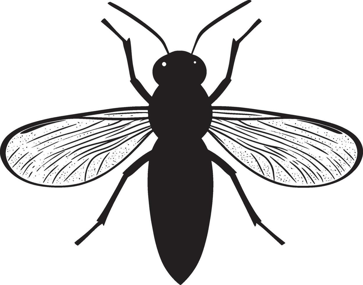 Monochrome illustration of a firefly insect symbol vector