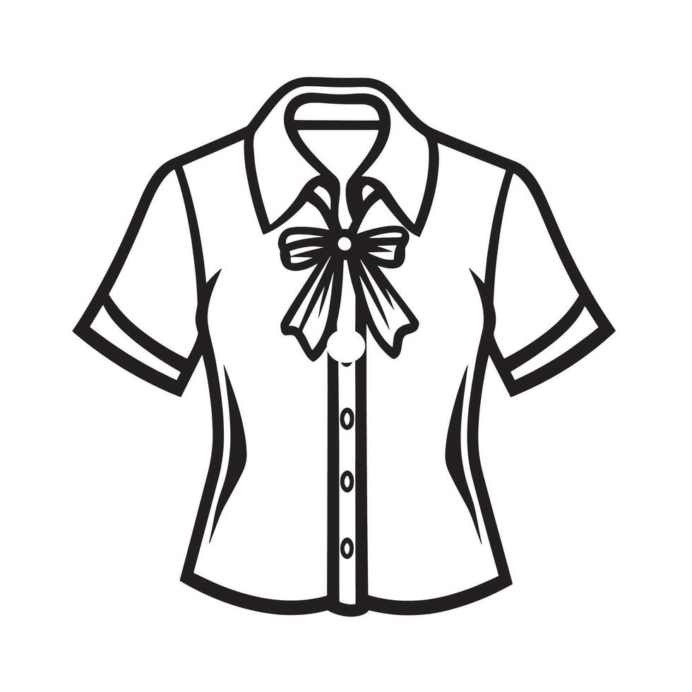 Black illustration of a blouse icon vector