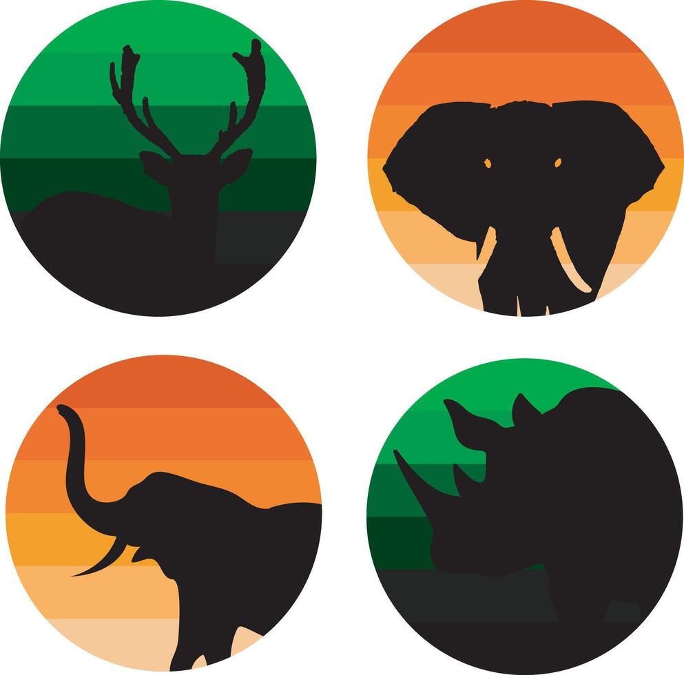 Animal logo pins vector