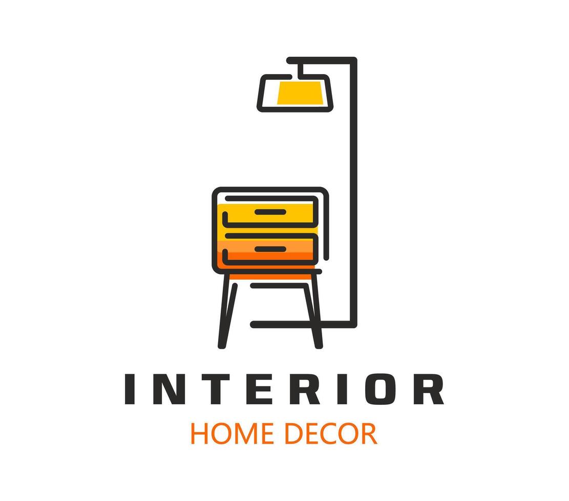 Interior and home decor icon for design studio vector
