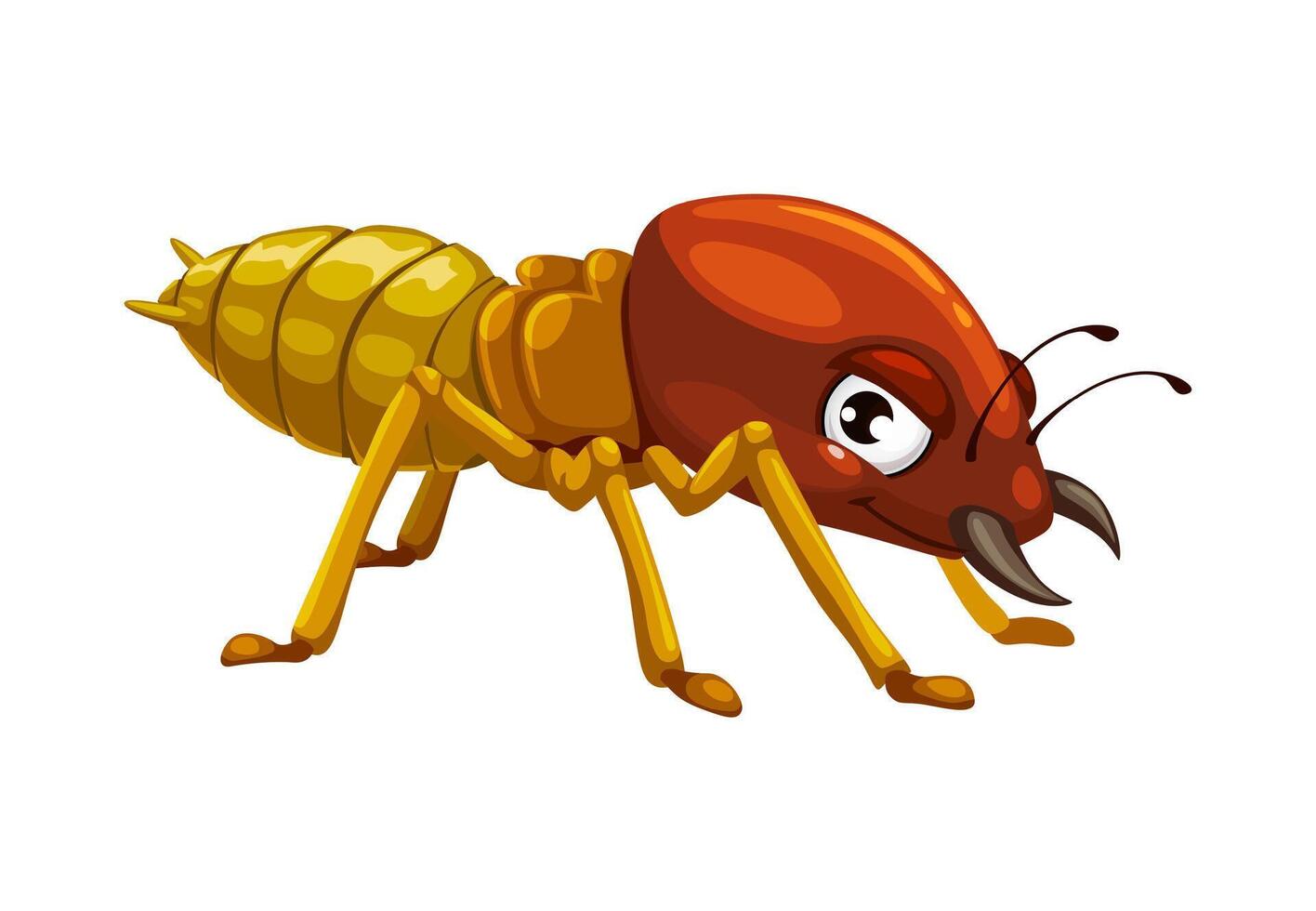 Cartoon funny termite insect or pest character vector