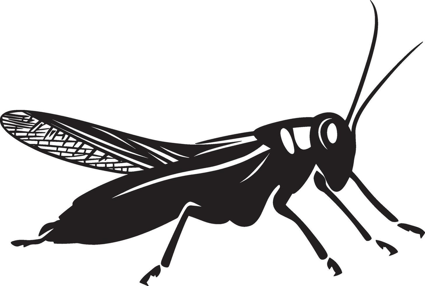 Grasshopper simple silhouette black illustration vector