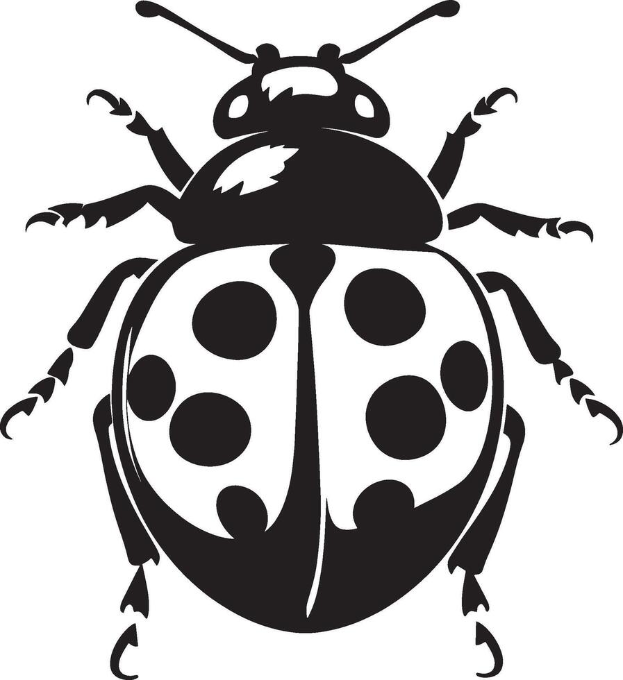 Minimalist black outline of a ladybug in format vector