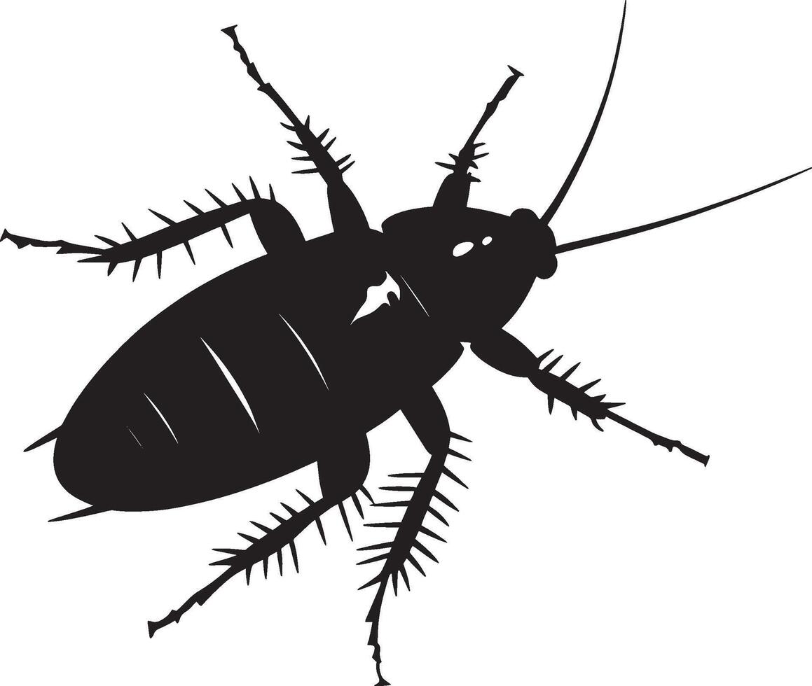 Cockroach simple silhouette black illustration vector