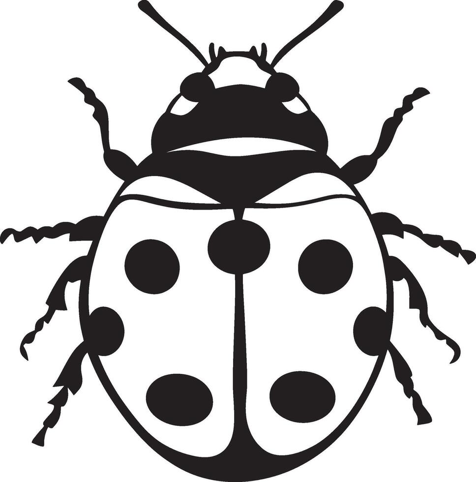 Ladybug outline black illustration 55855225 Vector Art at Vecteezy