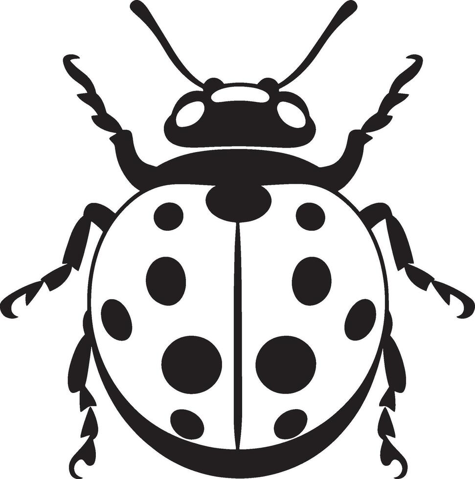 Ladybug icon black illustration vector