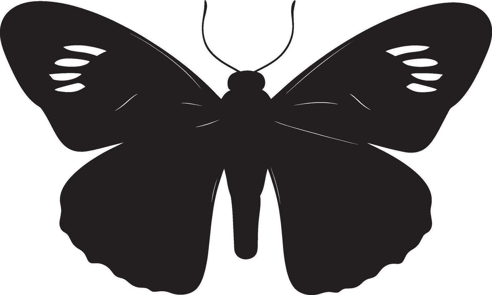Simple moth icon in black style vector