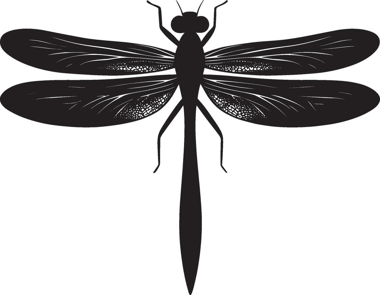 Dragonfly simple silhouette black illustration vector