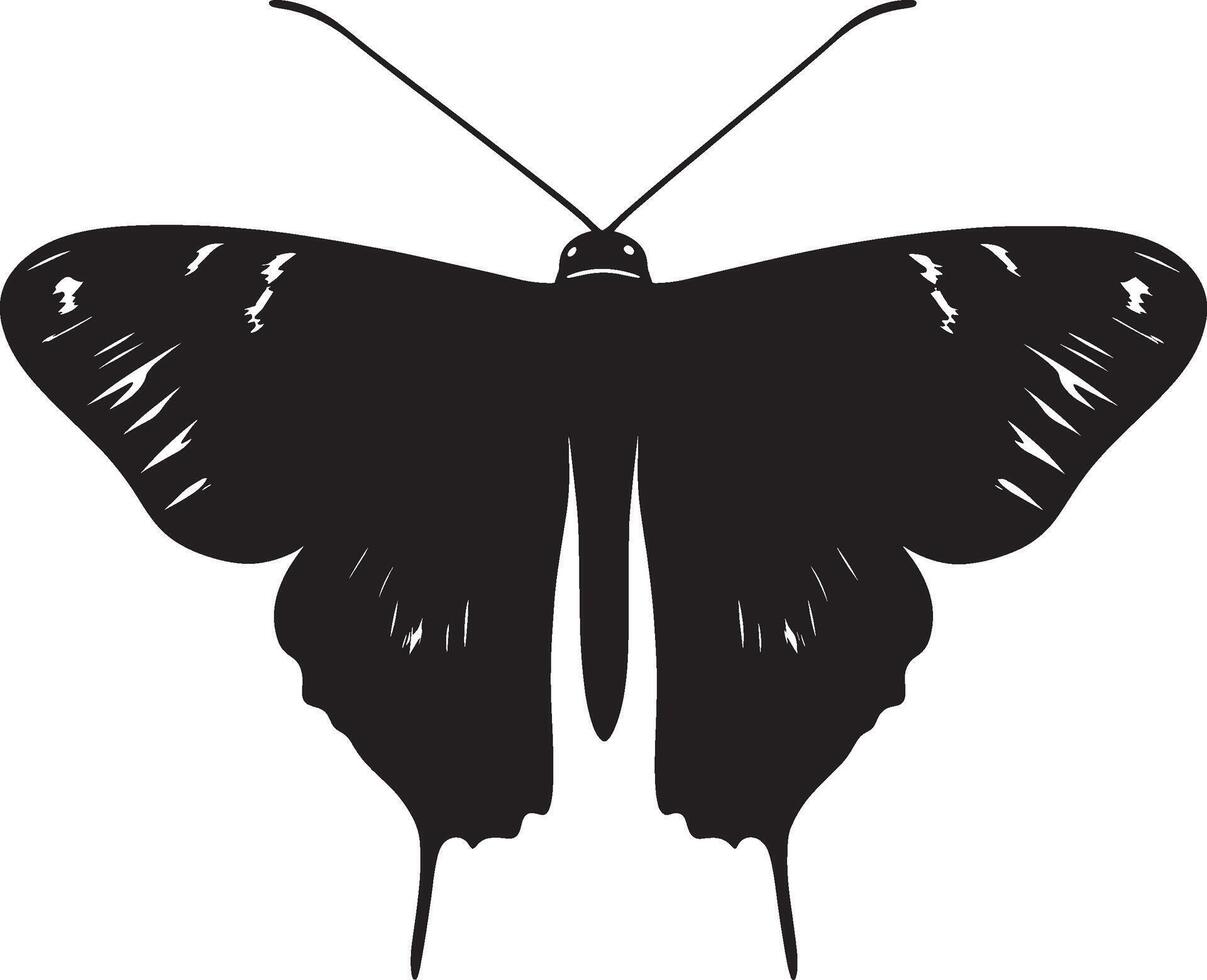 Moth simple silhouette black illustration vector