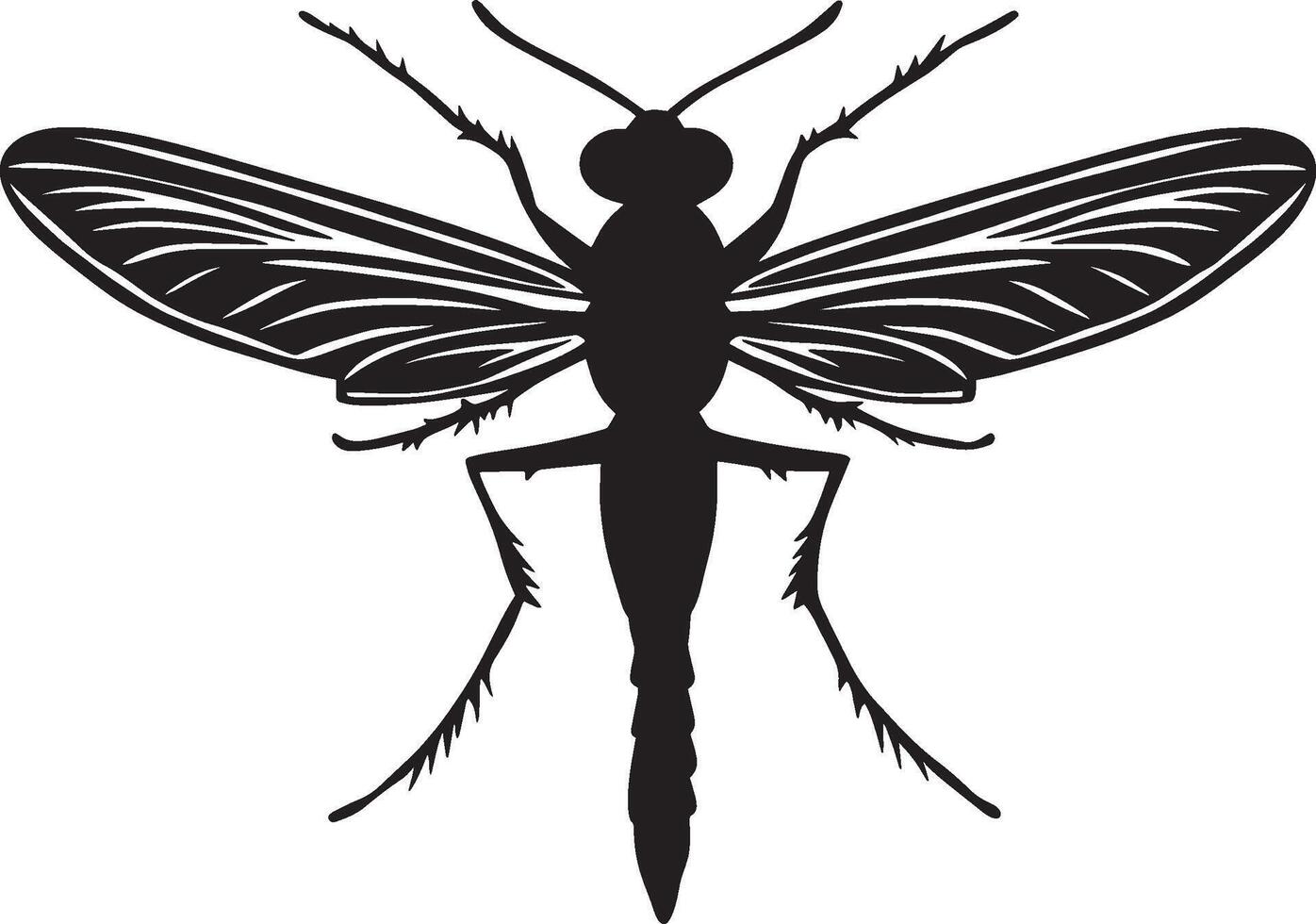 Mosquito simple silhouette black illustration vector