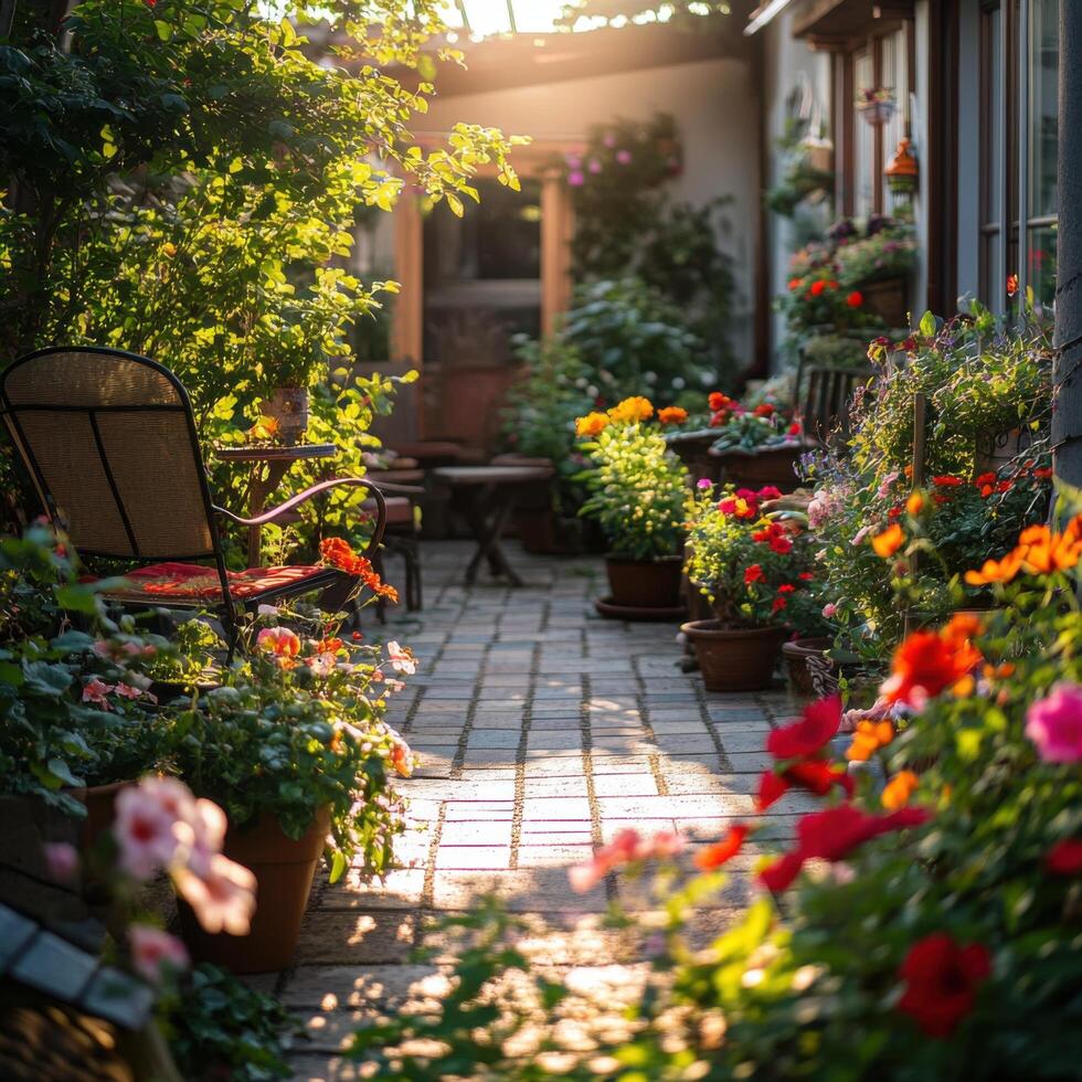 Restful Day at Sunny Garden Patio photo