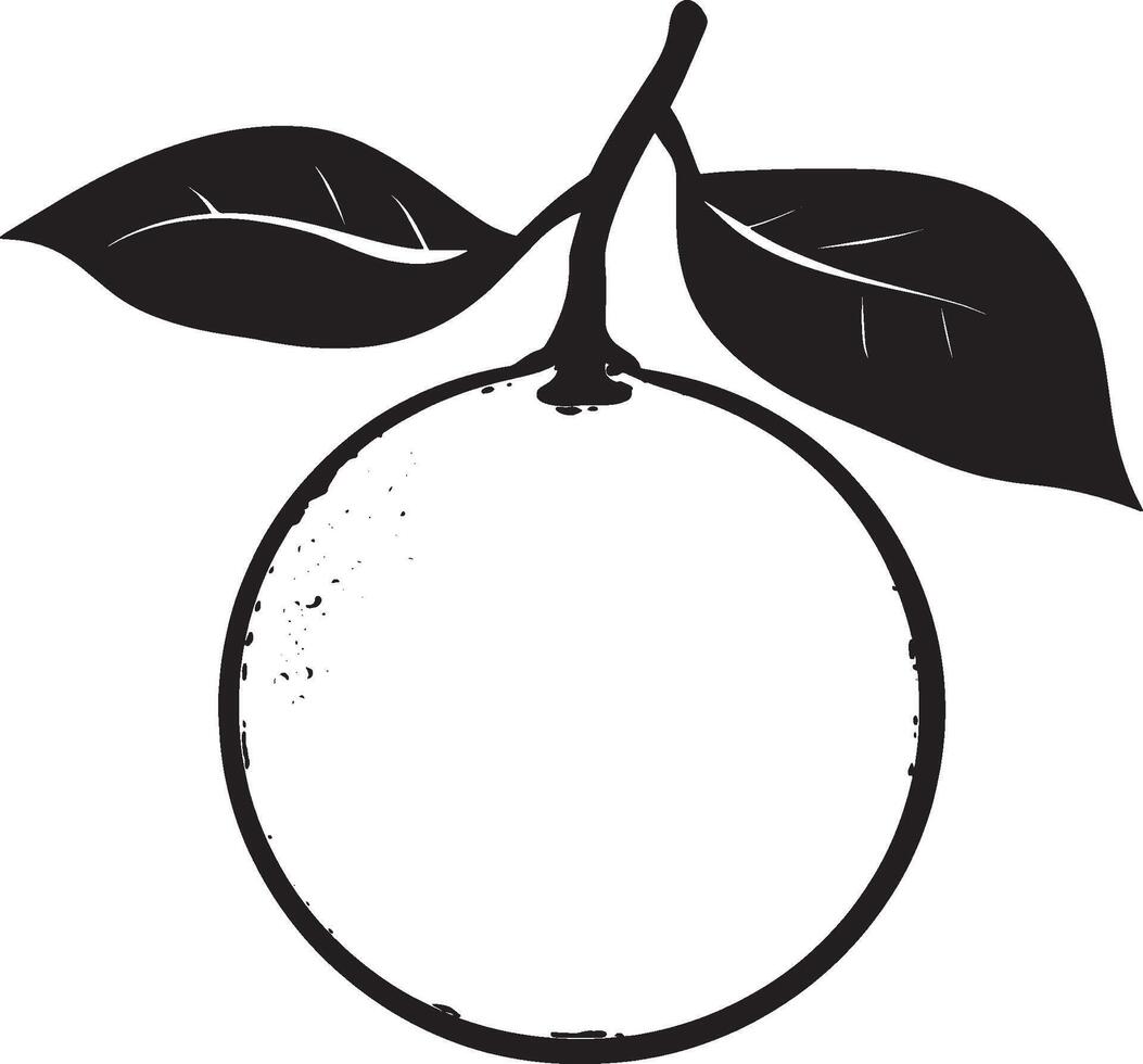 Black illustration of a tangerine icon vector