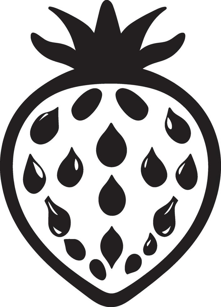Black illustration of a dragonfruit icon vector