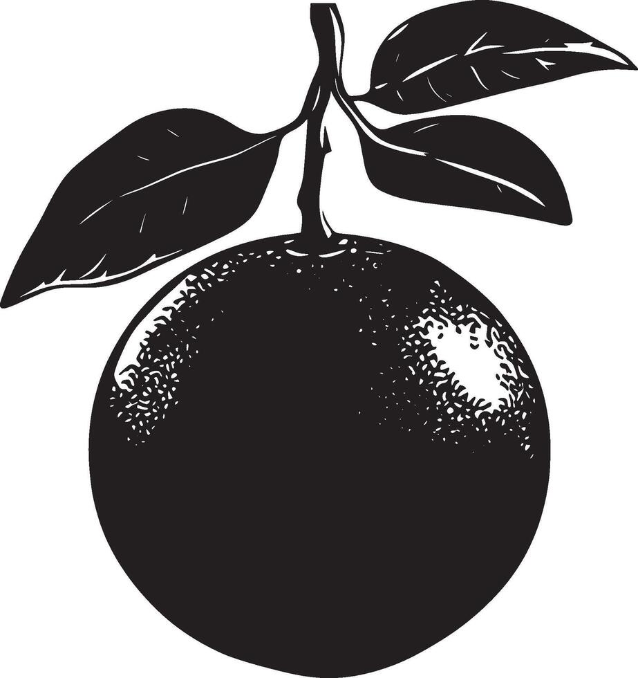 Minimalist black icon of a tangerine in format vector