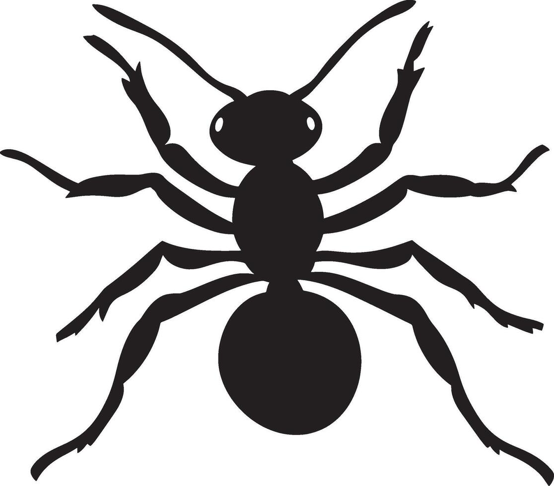 Ant outline black illustration vector