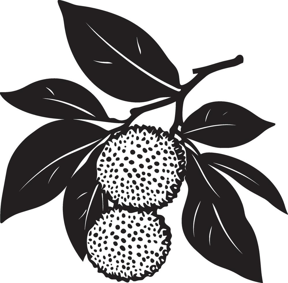 Lychee icon black illustration vector