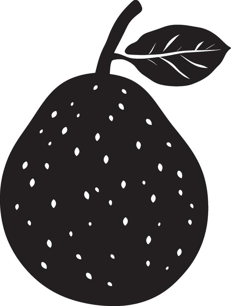 a black and white illustration of a pear vector