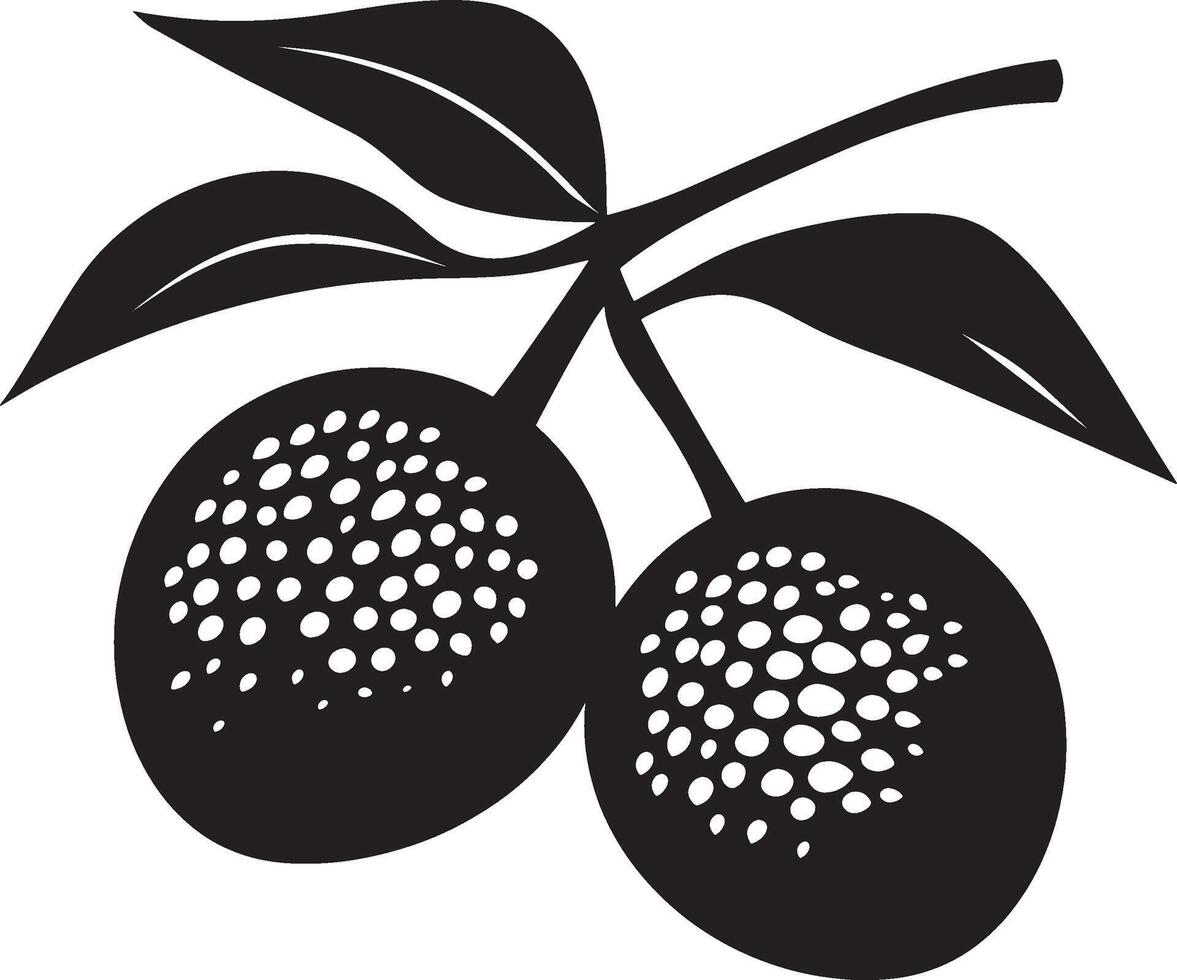black and white illustration of two olives vector