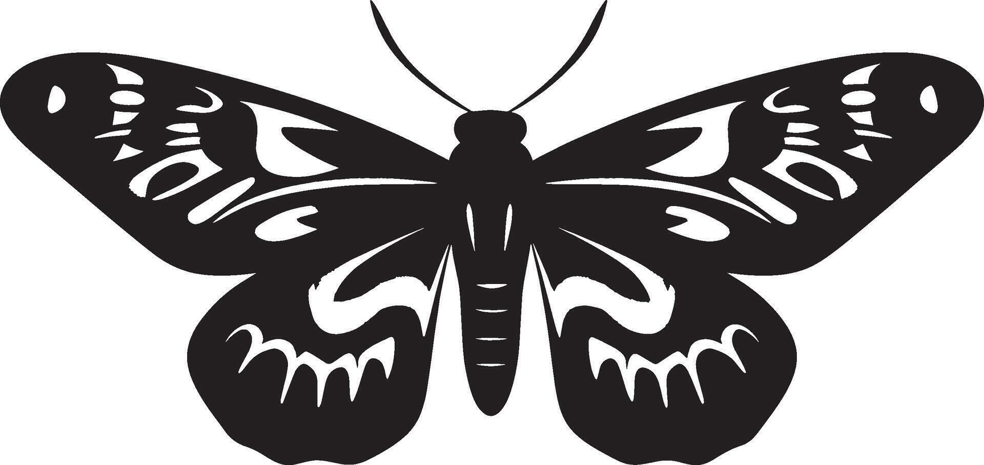 Moth symbol in black style vector