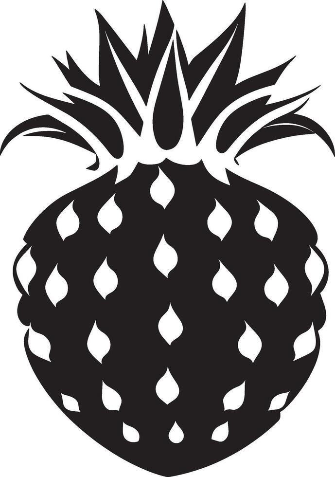 Black illustration of a simple dragonfruit silhouette vector