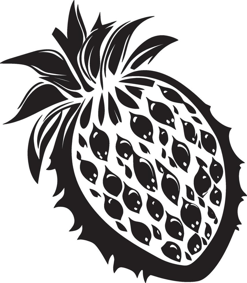 Dragonfruit simple silhouette black illustration vector