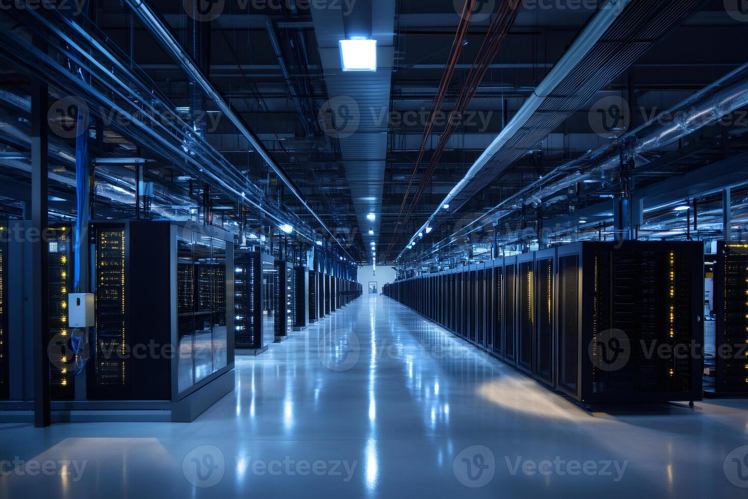 Server Room Maintaining High Tech Equipment in Data Center photo