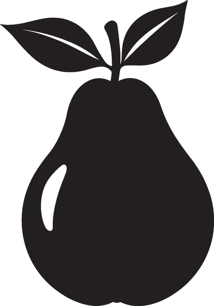 Minimalist black icon of a pear in format vector