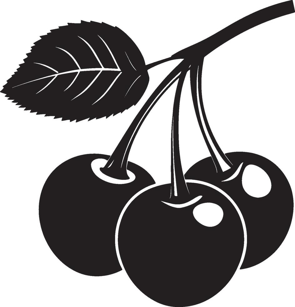Cherry symbol in black style vector