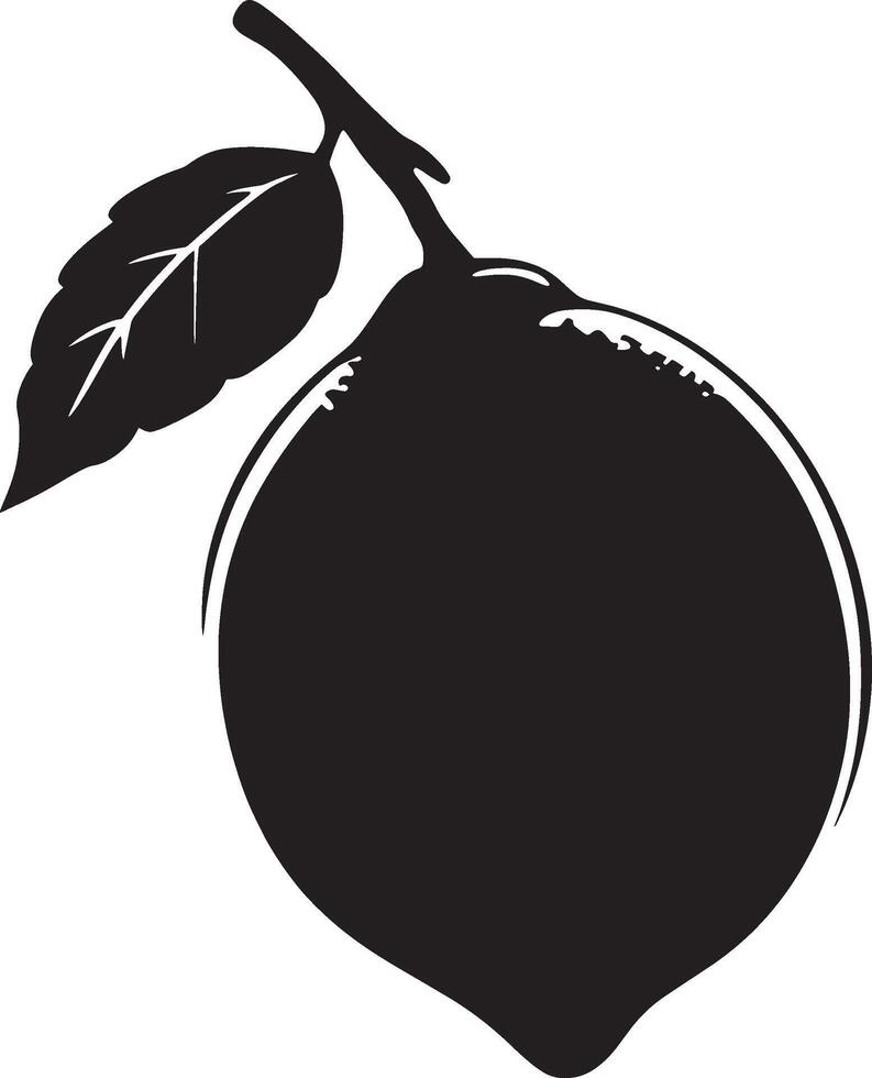 Black illustration of a simple lemon silhouette vector