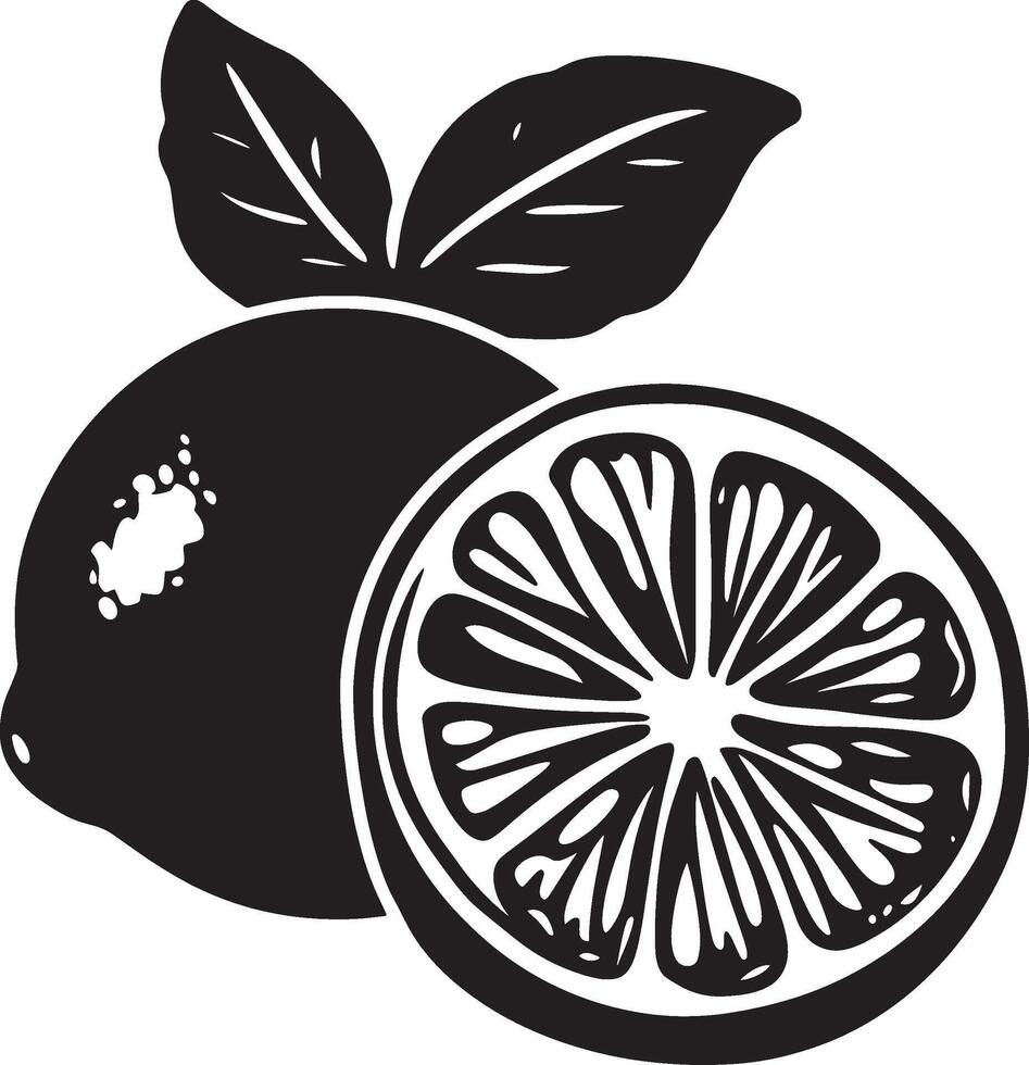 Lemon icon black illustration vector