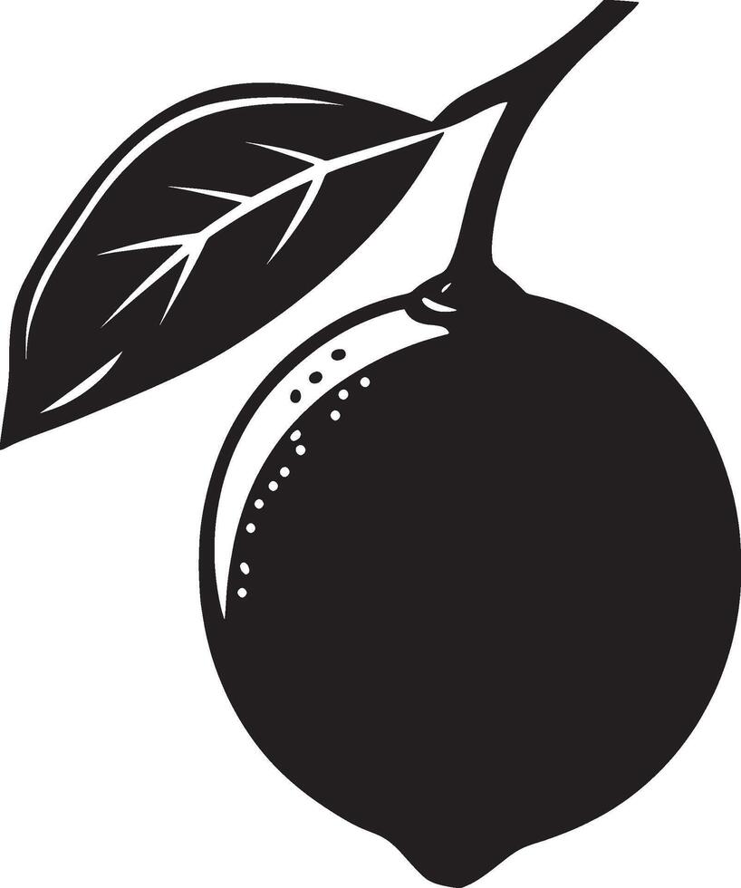 Lemon simple silhouette black illustration vector