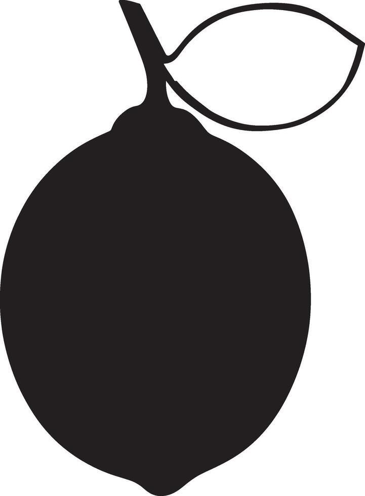 Lime simple silhouette black illustration vector