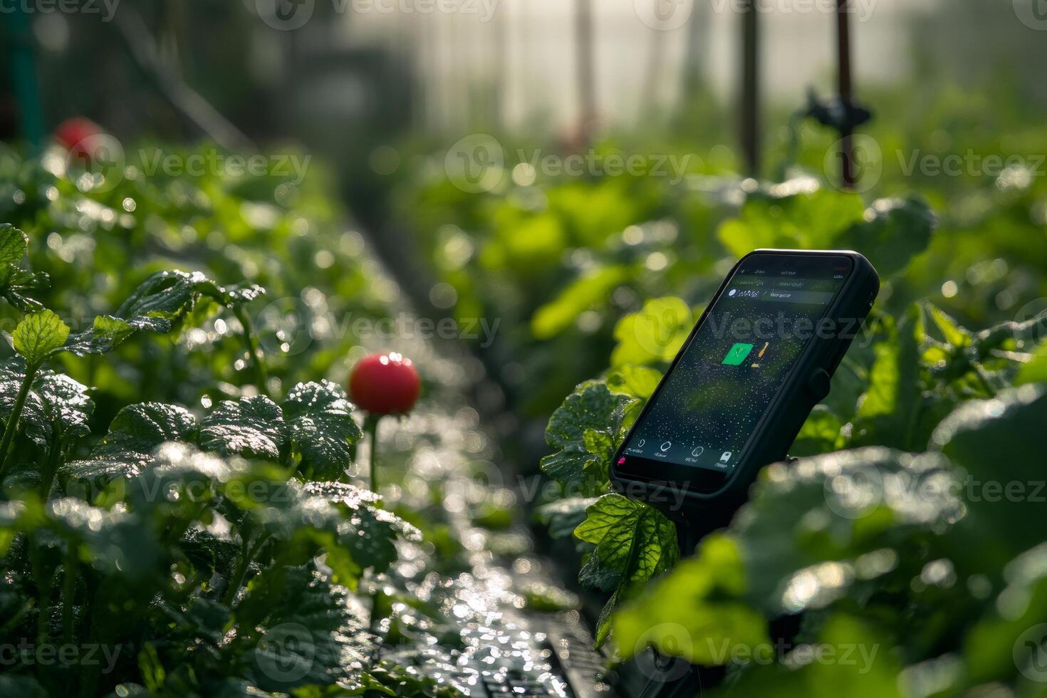 Smartphone Monitoring Growth and Humidity in Greenhouse Using Innovative Technology photo