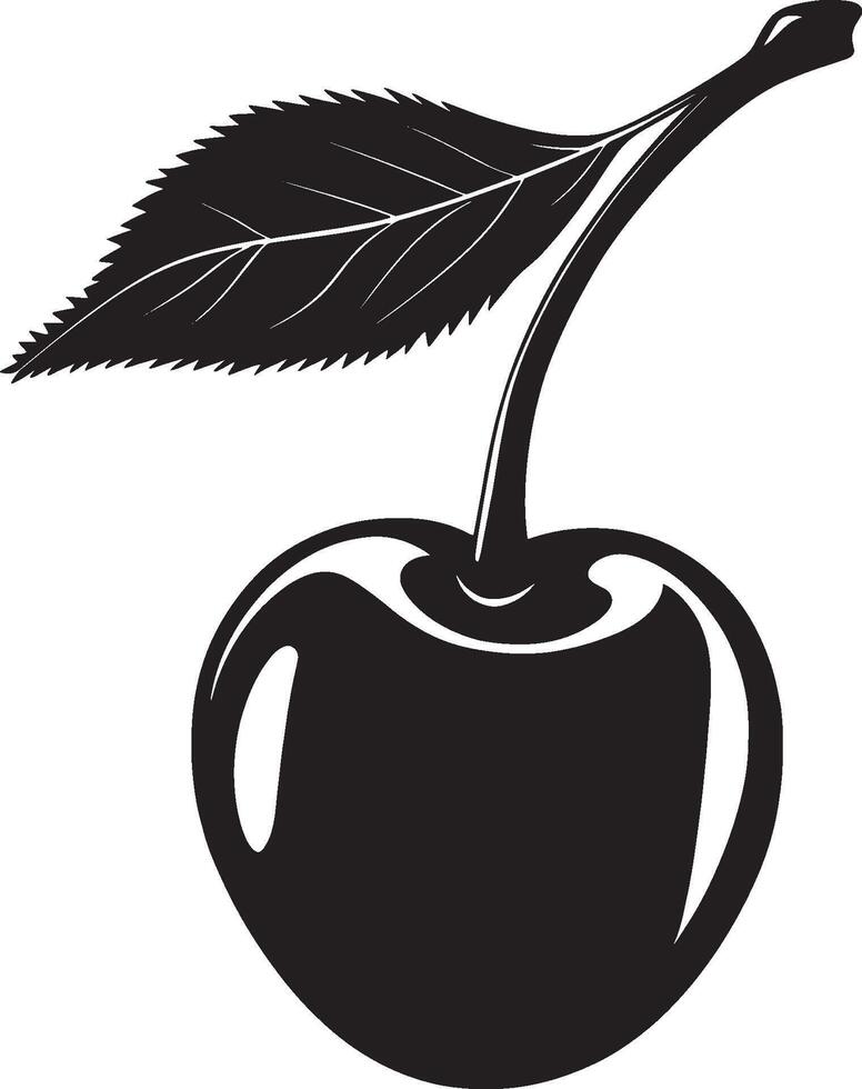 Black illustration of a simple cherry silhouette vector