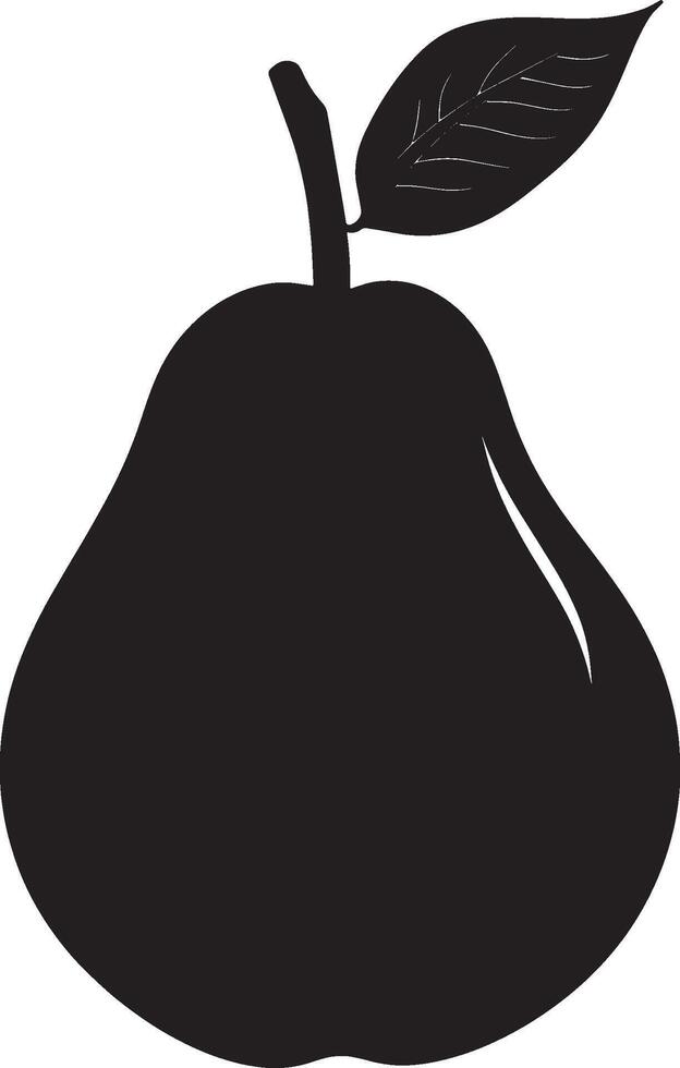 Pear simple silhouette black illustration vector