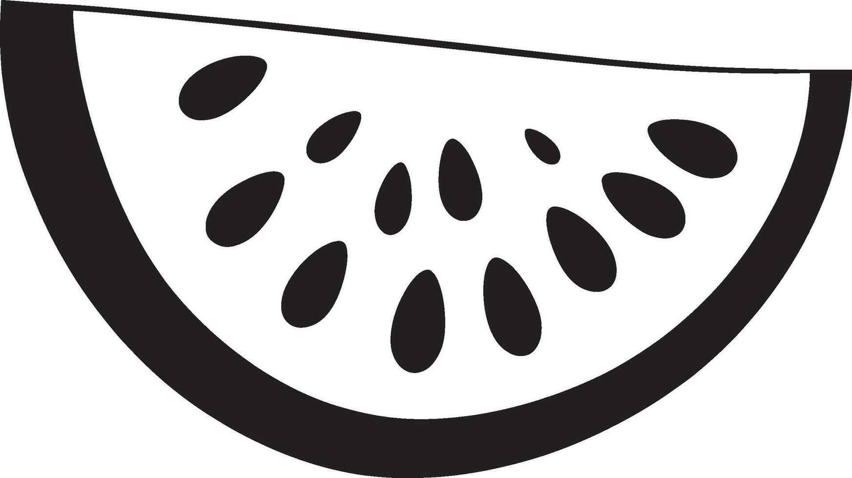 Minimalist black silhouette of a watermelon in format vector