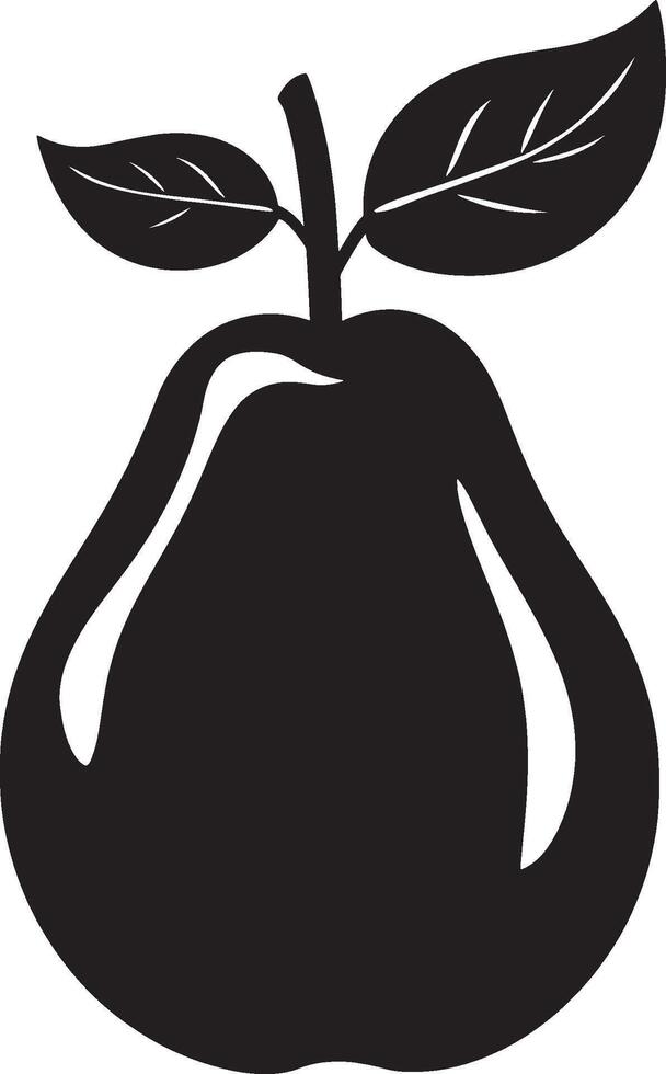 Black illustration of a pear icon vector