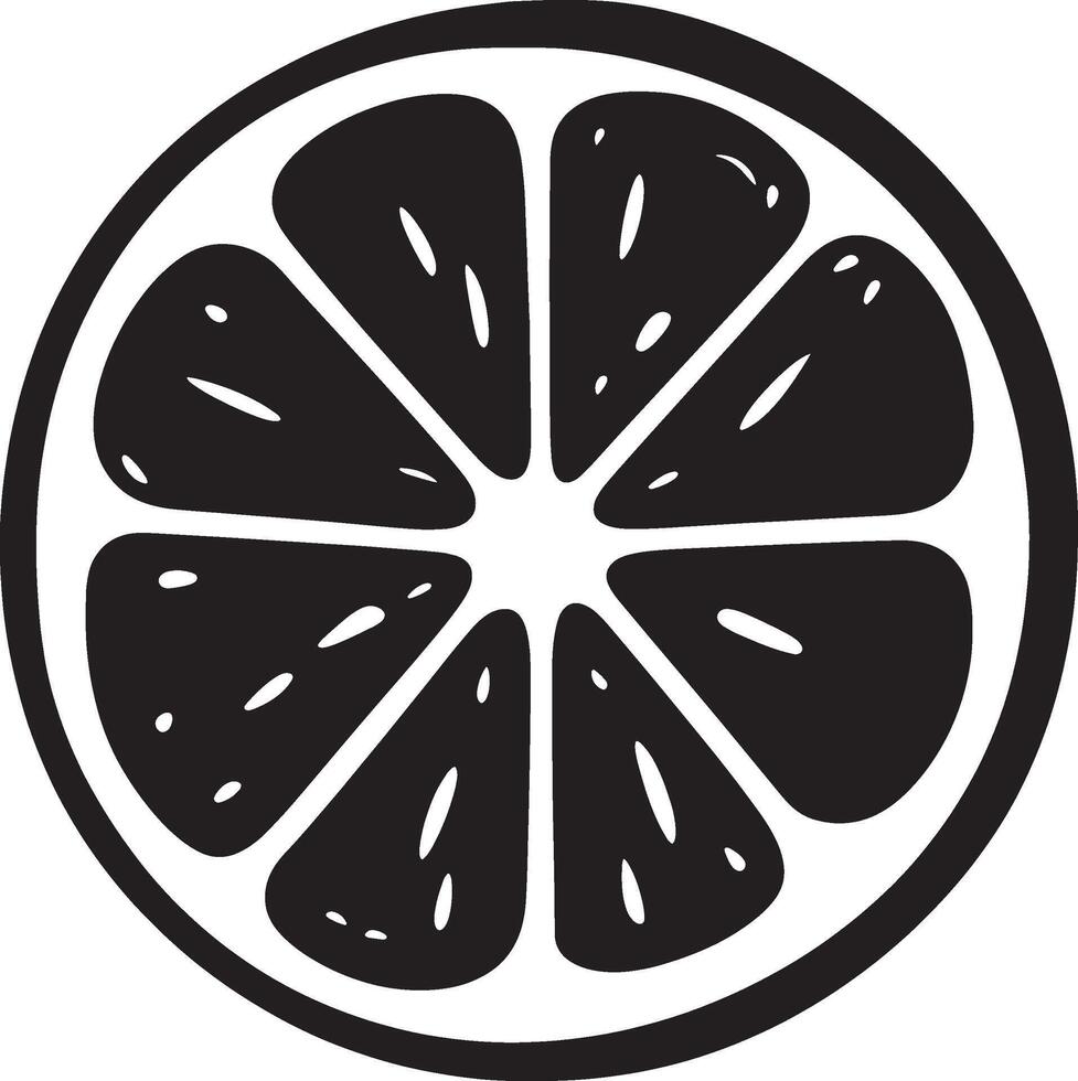 Black illustration of a lime icon vector