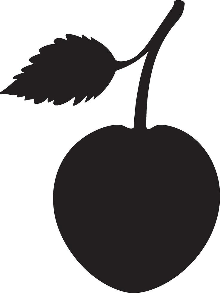 Plum simple silhouette black illustration vector