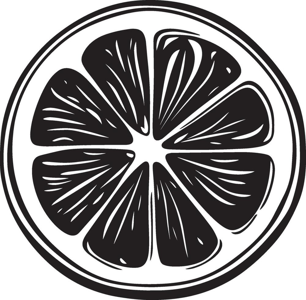 Black illustration of a lemon icon vector