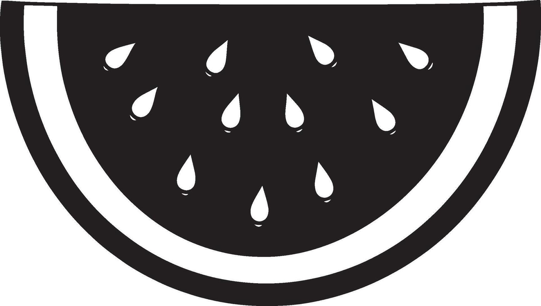 Black illustration of a watermelon icon vector