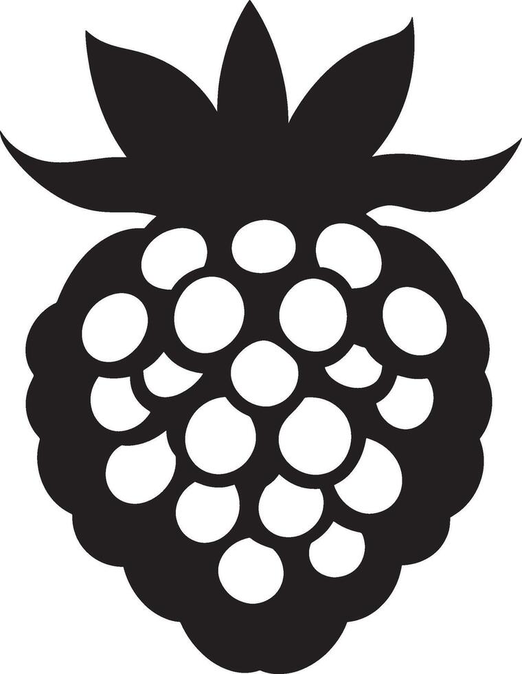 Minimalist black icon of a raspberry in format vector
