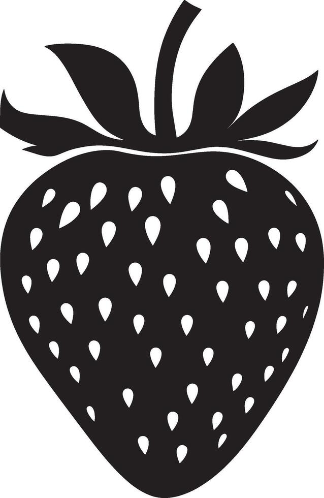 Simple strawberry icon in black style vector