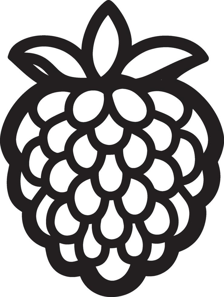 Black illustration of a raspberry icon vector