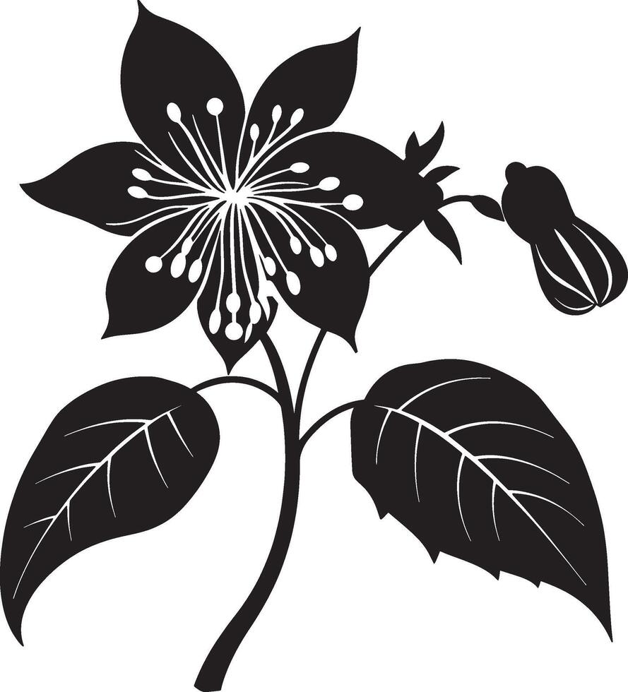Fuchsia flower icon black illustration vector